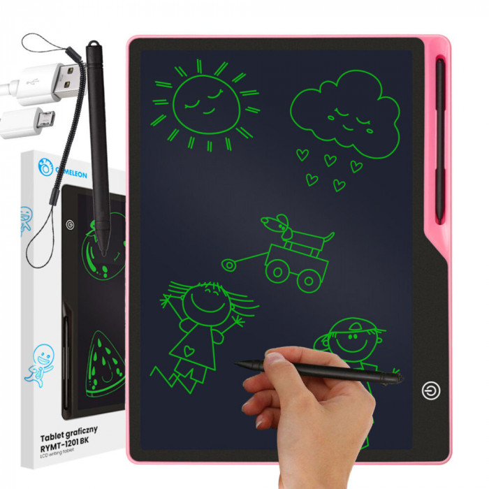 Tableta grafica de 16&Prime; pentru copii, culoare Roz, AVX-WT-RYMT-1201-BK-PINK