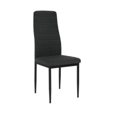 Scaun tapiterie textil gri inchis picioare metal negru Coleta 41x49x96 cm
