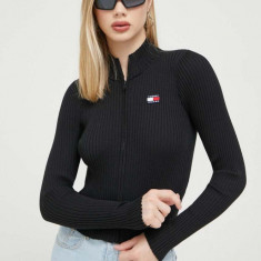 Tommy Jeans pulover femei, culoarea negru, light