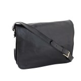Geanta dama messenger din piele naturala vachetta, neagra, GD130