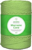 Rola de macrame pentru mestesuguri ANYUNKEY, bumbac, verde, 400m x 3 mm
