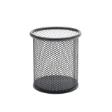 Suport instrumente de scris cilindric mesh metalic negru