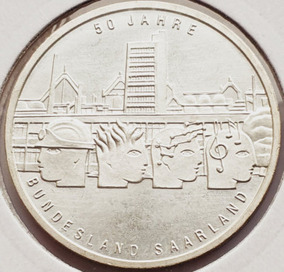 148 Germania 10 Euro 2007 50 Years of Saarland km 263 argint foto