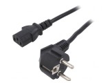 Cablu Alimentare 3x1mm2 cu Ștecăr &icirc;n Unghi și Conector IEC C13