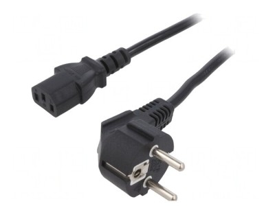 Cablu Alimentare 3x1mm2 cu Ștecăr &amp;icirc;n Unghi și Conector IEC C13 foto
