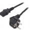 Cablu Alimentare 3x1mm2 cu Ștecăr &icirc;n Unghi și Conector IEC C13