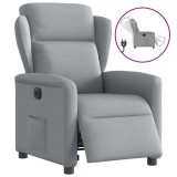Cumpara ieftin Fotoliu rabatabil electric, gri deschis, textil