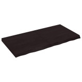 vidaXL Blat de masă gri 120x60x(2-6) cm, lemn masiv stejar tratat