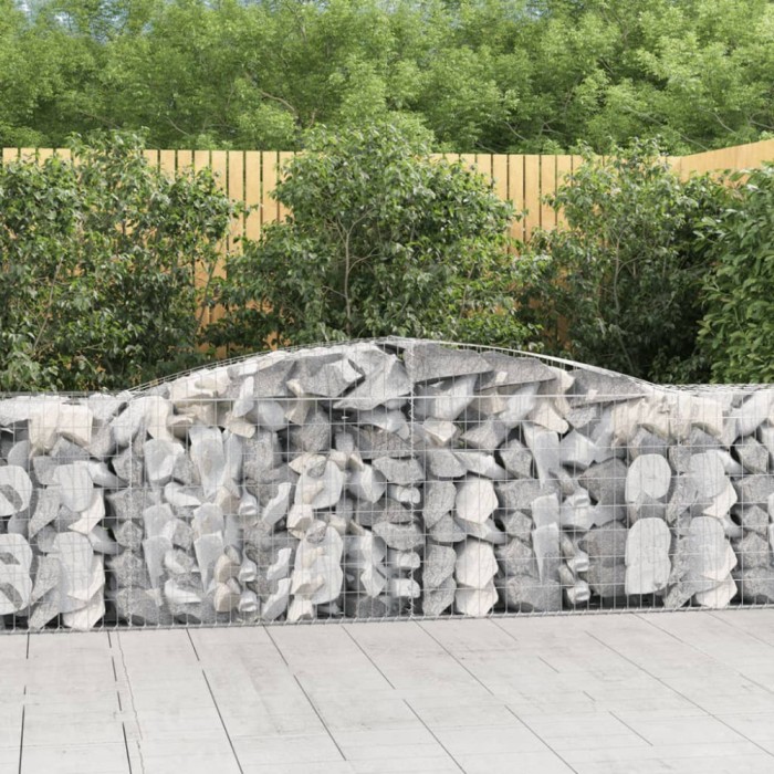 vidaXL Coșuri gabion arcuite 4 buc, 400x50x80/100 cm, fier galvanizat 3146985