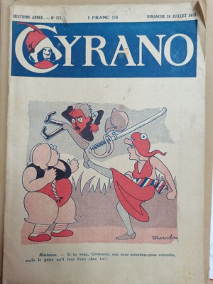 1931 No 371 revista satirica Cyrano anti-nazi Hitler revue satirique hebdomadar foto
