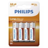 BATERIE LONGLIFE R6 AA BLISTER 4 BUC PHILIPS - PH-R6L4B/10