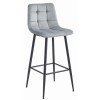 Scaun de bucatarie/bar, Artool, Arceto, catifea, otel, argintiu si negru, 43.5x32.5x104 cm, Leobert