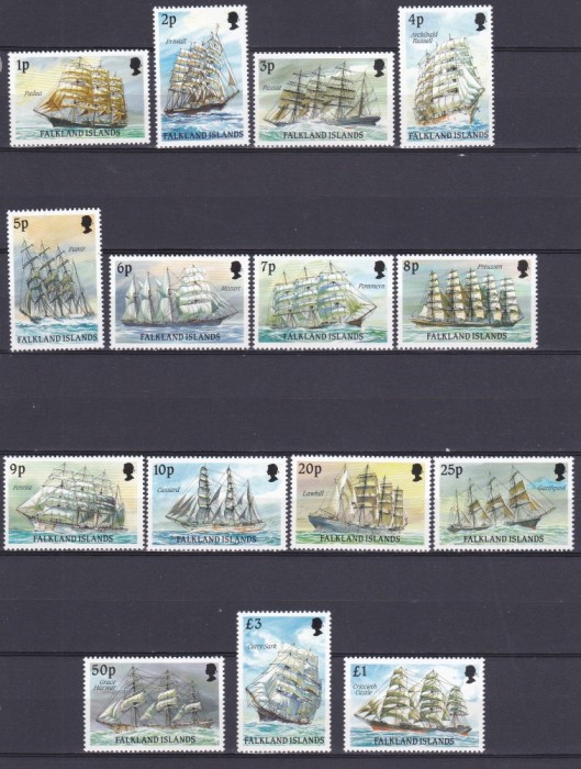 DB1 Colonii Ins. Falkland 1989 Corabii care au navigat pe la Capul Horn 15 v. MNH