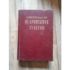 Essentials of Quantitative analysis - A.A. Benedetti Pichler (text in limba engleza)