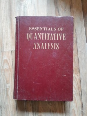 Essentials of Quantitative analysis - A.A. Benedetti Pichler (text in limba engleza) foto