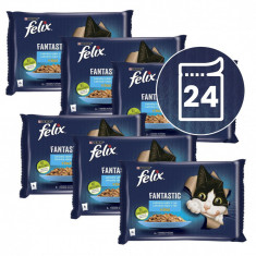 FELIX Fantastic pliculețe cu somon și plătică în gelatină 24 x 85 g