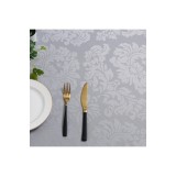 Șervet dreptunghiular lavabil, cu efect de respingere a apei, 140 x 200 cm, jacard floral &ndash; gri &icirc;nchis