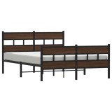 Cumpara ieftin Cadru de pat metalic fara saltea, stejar maro, 160x200 cm
