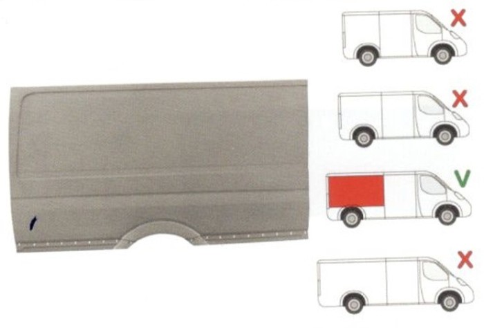 Aripa spate Mercedes Sprinter/ Vw Crafter,2006-Partea Dreapta, Spatiu De Incarcare =4300 Mm , Inaltime Pana La Pavilion,