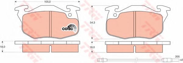Set placute frana,frana disc PEUGEOT 106 II (1) (1996 - 2016) TRW GDB327