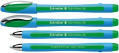 Pix Schneider Slider Memo Xb, Rubber Grip, Accesorii Metalice - Scriere Verde foto