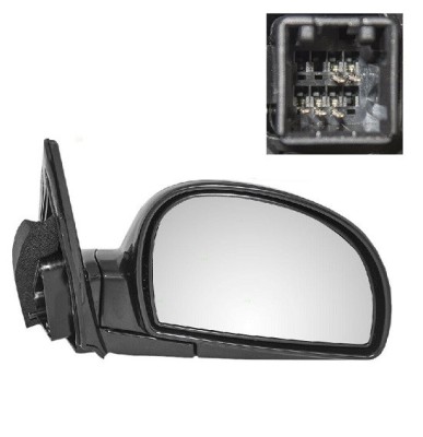 Oglinda exterioara Hyundai Accent (Lc), 08.2002-08.2006, Dreapta, reglare electrica; carcasa neagra, grunduit; incalzita; geam convex; cromat; 5 pini foto