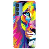 Husa compatibila cu Motorola G20 model Colorful king of jungle, Silicon, TPU, Viceversa, Transparent, Carcasa