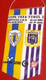 Fanion meci fotbal FC PETROLUL Ploiesti - ANDERLECHT (Cupa UEFA 03.10.1990)