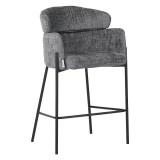 Cumpara ieftin Scaun bar Tolerse tesatura gri deschis picioare metal negru 55x60x97 cm