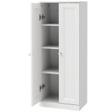 HOMCOM Dulap de baie &icirc;ngust, dulap de depozitare pe picioare cu 2 uși și 3 rafturi, pentru living, dormitor, alb | Aosom Romania
