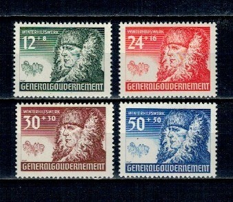 Generalgouvernement, ocupatia germana in Polonia 1940 - Ajutorul de iarna, serie nestampilata