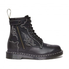 Dr. Martens bocanci de piele 1460 Gothic Americana culoarea negru, cu toc plat, DM31624001