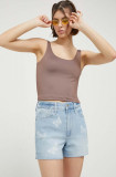 Abercrombie &amp; Fitch top femei, culoarea maro