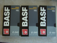 Lot 3 Casete Video BASF Video Brodcast - Inregistrate o singura data foto