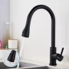 Baterie Bucatarie cu Dus Extractibil, Pipa cu Touch pentru Pornire/Oprire, Inox SUS304, Negru, CF/TOUCH/2 ModernLight Concept, Korman Technik