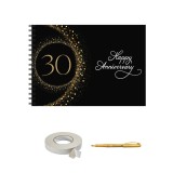 Album foto / Guestbook / Caiet marturii pentru aniversare, 30 ani, format A4 landscape, pix inclus, 25 pagini, accesoriu nunta