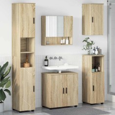 vidaXL Set de mobilier pentru baie 5 pcs Stejar sonoma 61 x 35 x 64 cm 3392985