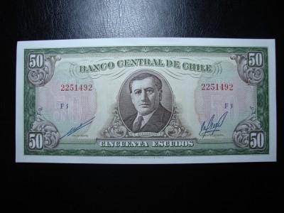 CHILE 50 ESCUDOS 1964 UNC foto