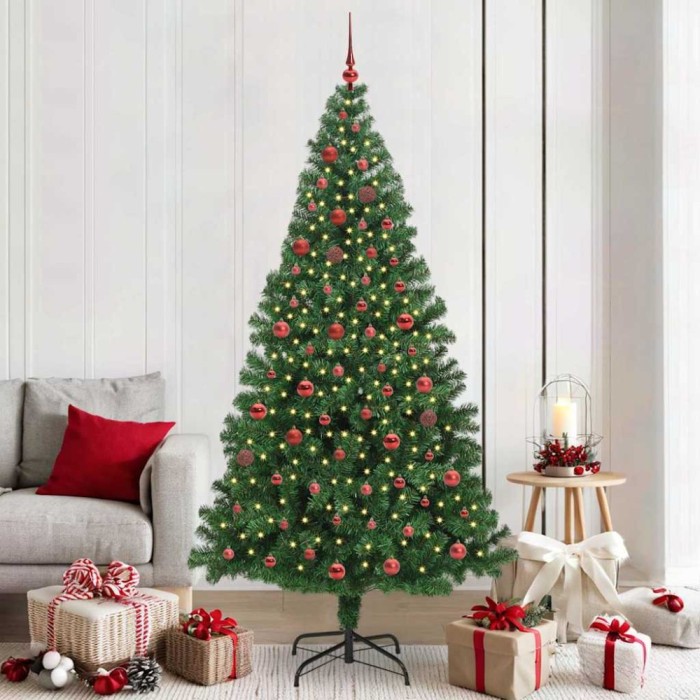 vidaXL Brad de Crăciun artificial Verde 210 cm PVC și Oțel și Plastic 3396922