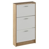 Cumpara ieftin Pantofar mdf maro stejar sonoma alb Mobi 58x18x107 cm