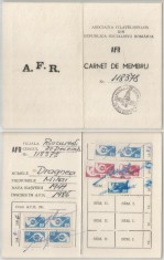 Romania, Adociatia Filatelistilor din Republica Socialista Romania, Carnet de membru, Bucuresti, 1986