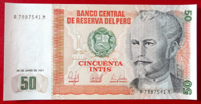 Peru 50 intis 1987 UNC necirculata ** foto