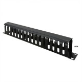 Front Panel 19&quot; 1U cu organizator pentru cabluri 40x80mm RAL7035 Negru, Value 26.99.0306