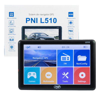 Sistem de navigatie GPS PNI L510 ecran 5 inch, 800 MHz, 256MB DDR2, 8GB memorie interna, FM transmitter foto