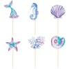 Set 6 Props-uri pentru Prajituri Sirena, Cyrax, Colectia Mermaid, Multicolor