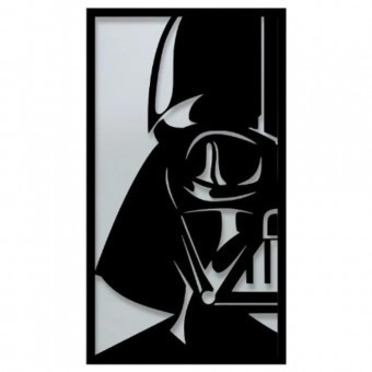 Decoratiune metalica de perete Krodesign KRO-1068, Darth Vader, lungime 55 cm, negru, grosime 1.5 mm