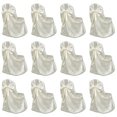 vidaXL Husă de scaun pentru nunți, 12 buc., crem 279095