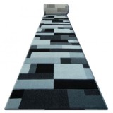 Traversa heat-set Fryz Pilly - 8403 negru argintiu, 100 cm, Dreptunghi, Polipropilena