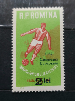 L.P.546 -1962 R.P.R. Campioana Europeana in turneul de juniori supratipar MNH foto