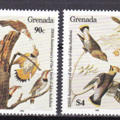 Grenada 1985 fauna pasari Audubon MI 1343-1346 MNH